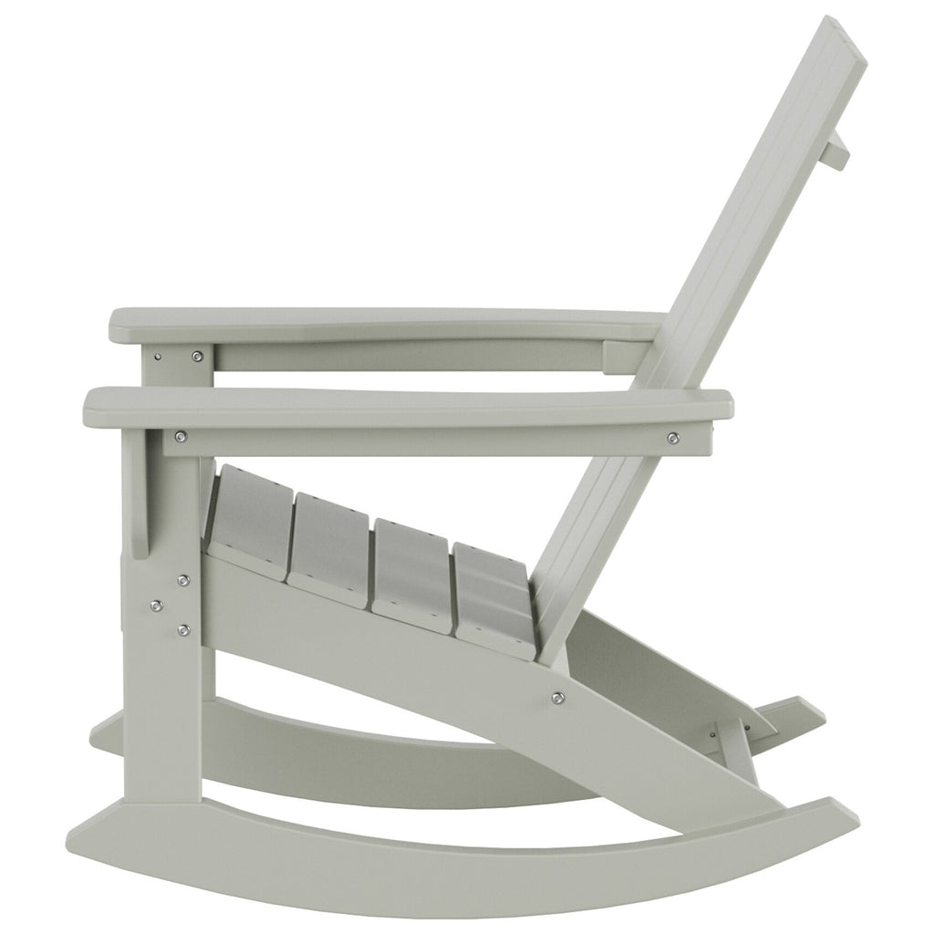 Shoreside Modern Eco-Friendly All Weather Poly Adirondack Rocking Chair