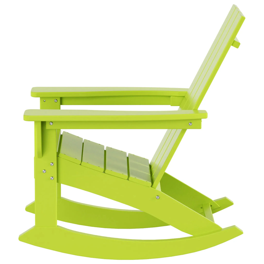 Shoreside Modern Eco-Friendly All Weather Poly Adirondack Rocking Chair