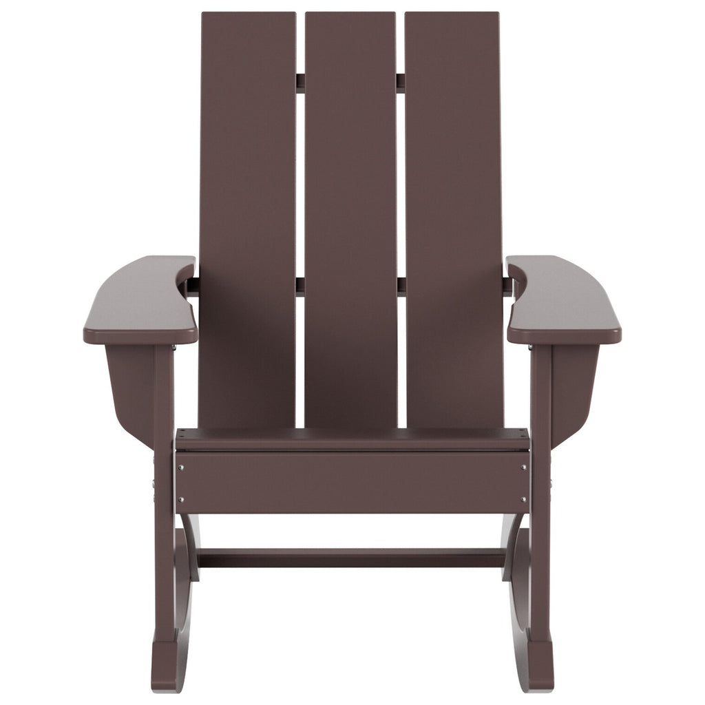 Shoreside Modern Eco-Friendly All Weather Poly Adirondack Rocking Chair
