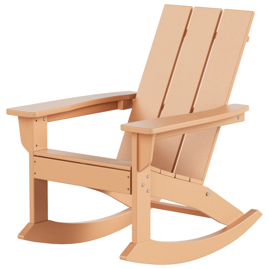 Shoreside Modern Eco-Friendly All Weather Poly Adirondack Rocking Chair