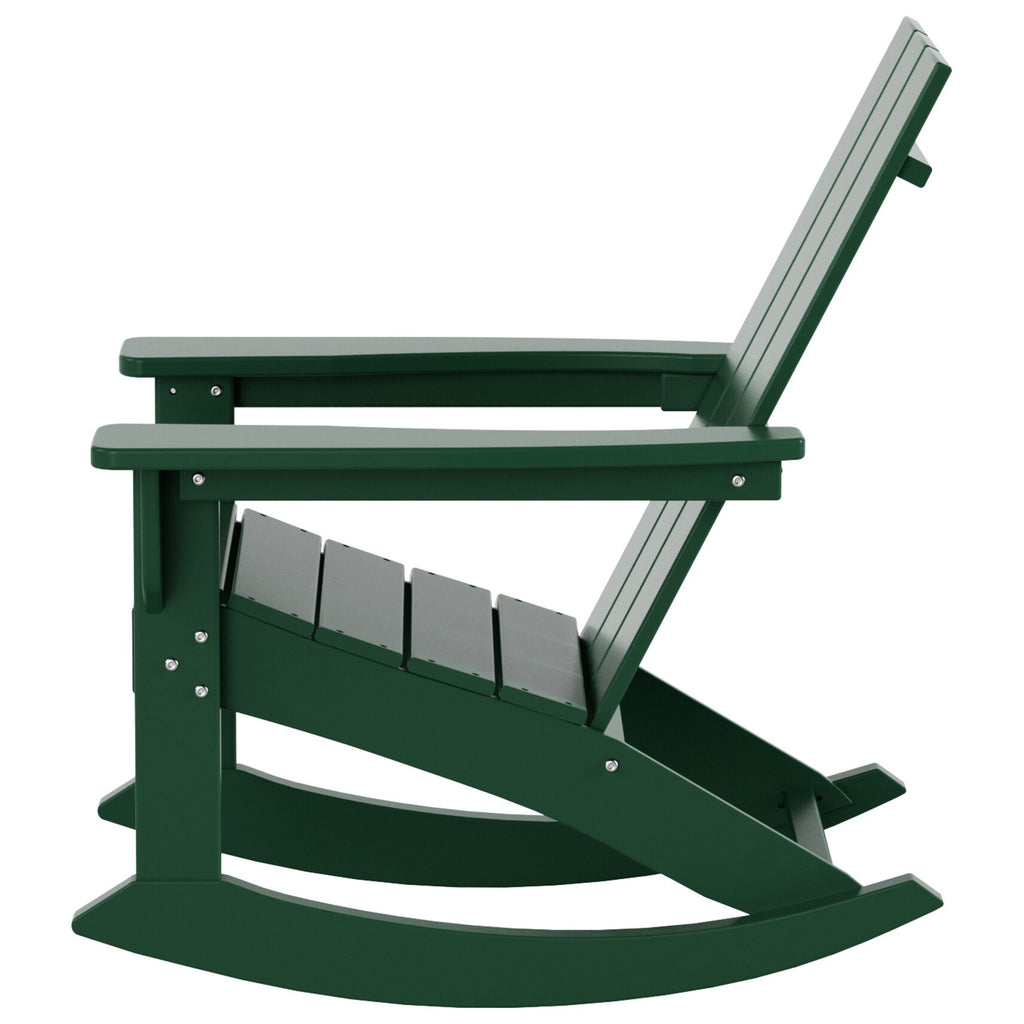 Shoreside Modern Eco-Friendly All Weather Poly Adirondack Rocking Chair