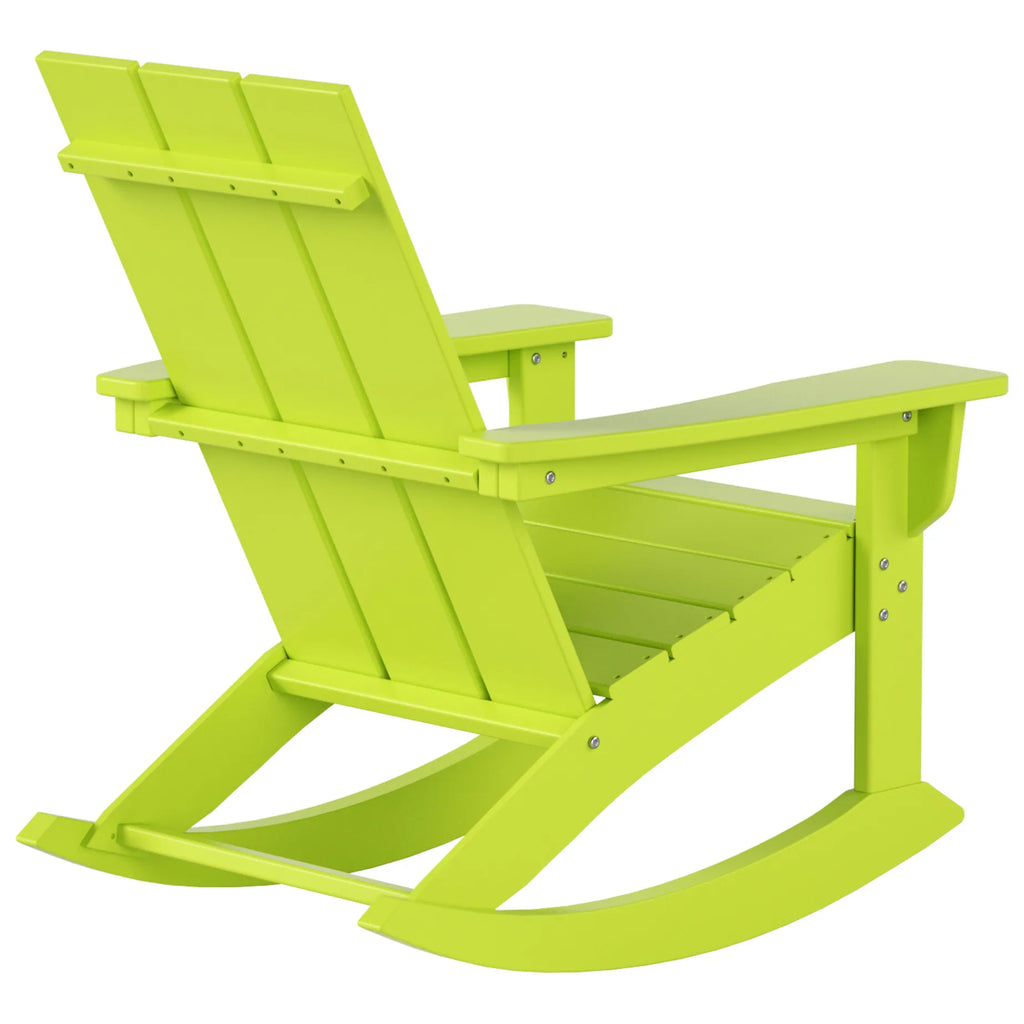 Shoreside Modern Eco-Friendly All Weather Poly Adirondack Rocking Chair