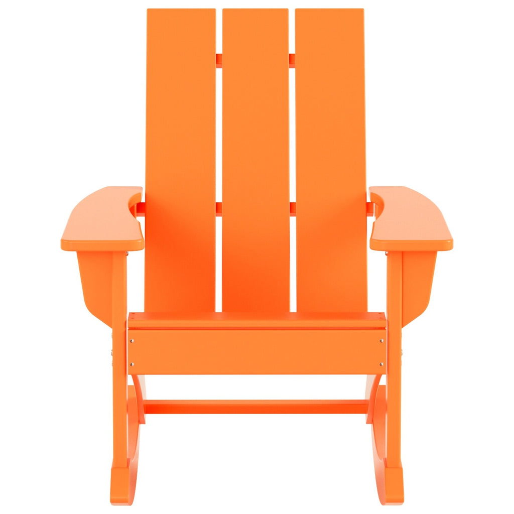 Shoreside Modern Eco-Friendly All Weather Poly Adirondack Rocking Chair